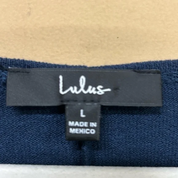Lulus Verla Blue Dolman Sleeve Sweater Top Size Large - Picture 3 of 7